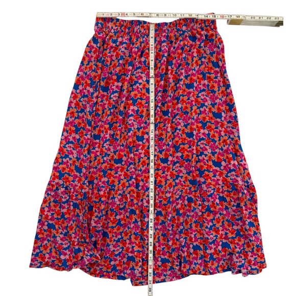 NWT Skies Are Blue Pink Armie Midi Floral Stretchy Waist Skirt - Large - Picture 4 of 4